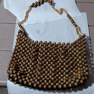 Beaded Tan Handbag